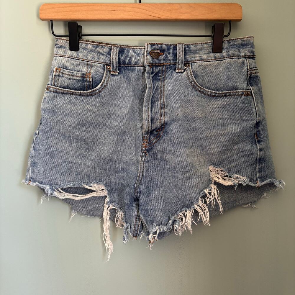 High Rise Cutoff Denim Shorts